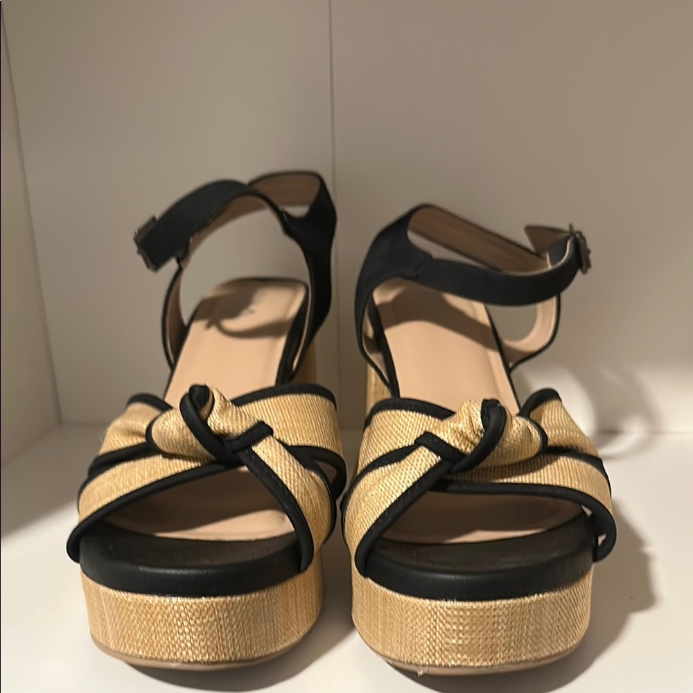 MIA Black and Tan Platform Sandals